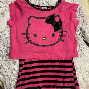 Adorable pink and black Hello Kitty 2 layer top